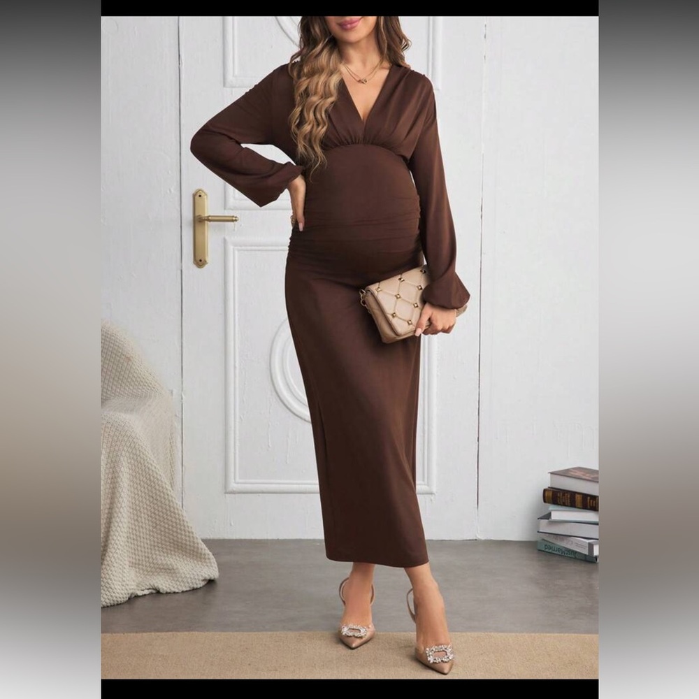 Elegant Brown Maxi Dress